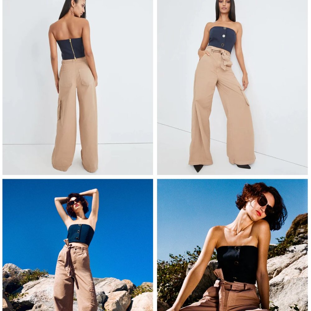 Veronic Beard Belisa Wide Leg High Waist Pant USA 27
